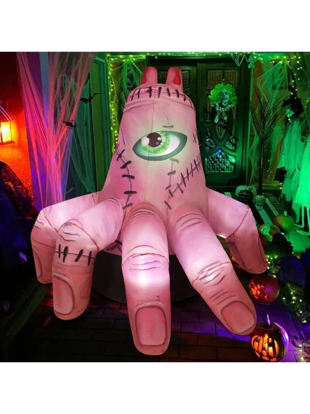🎃6 FT Halloween Inflatables Hand Blow Up Yard Scary Giant with Built-in LEDs